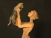 Frau mit Katze